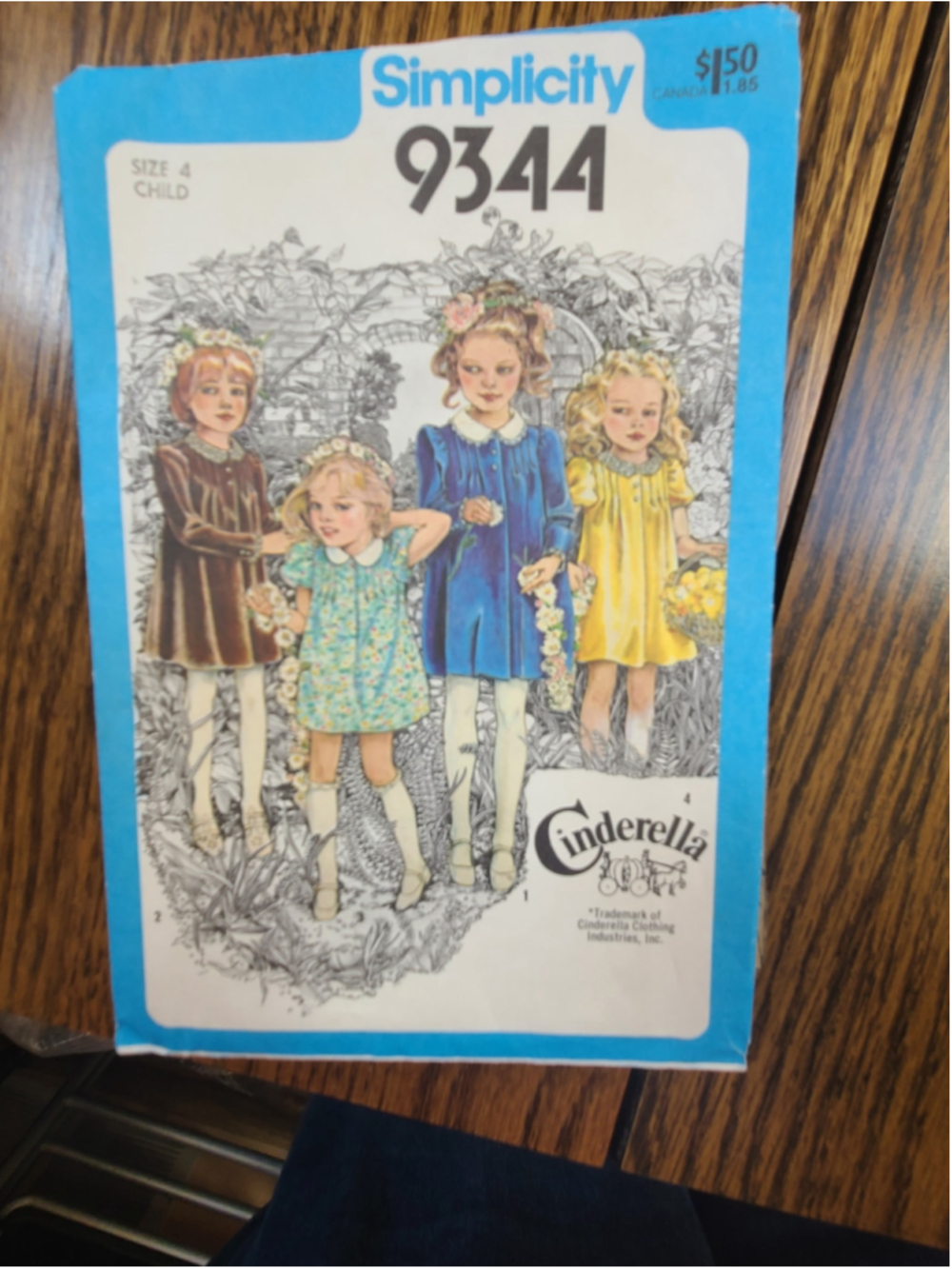 Vtg Simplicity 9344 Child Size 4 Dress Sewing Pattern Cinderella Cut Complete